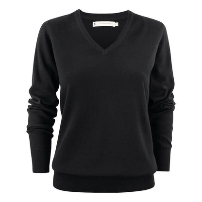 Black - Front - James Harvest Womens-Ladies Ashland V Neck Sweatshirt