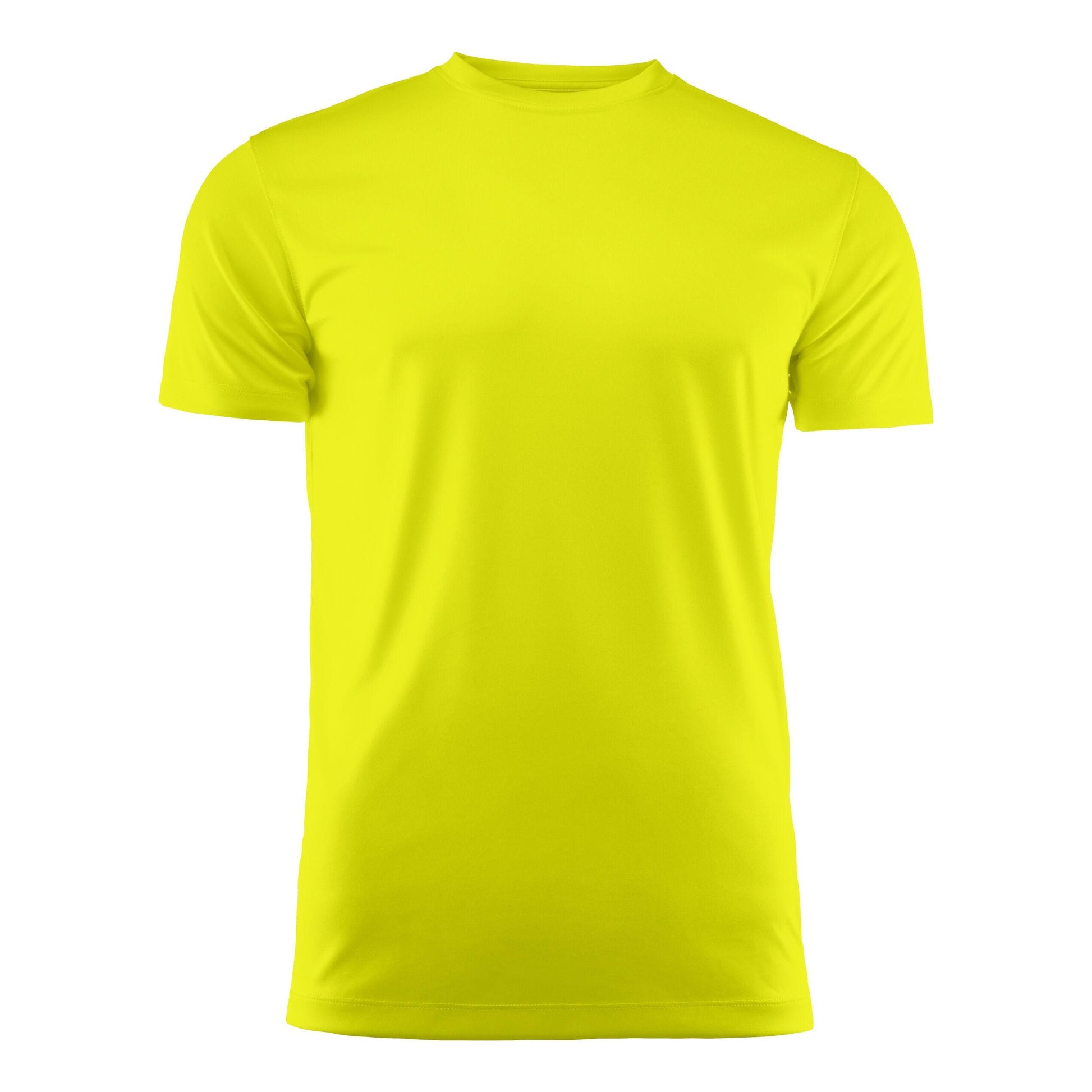 Bright Yellow - Back - Printer RED Childrens-Kids Run T-Shirt