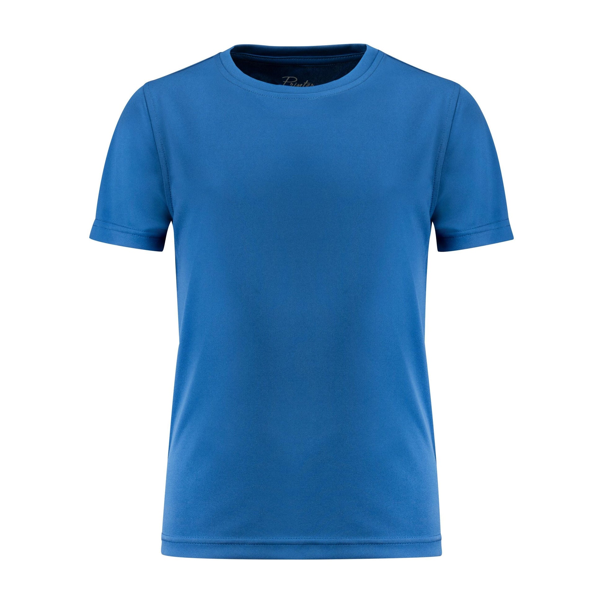 Bright Blue - Back - Printer RED Childrens-Kids Run T-Shirt