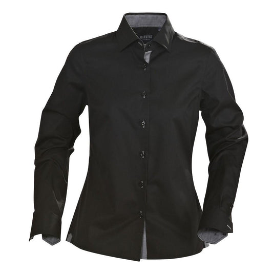 Black - Front - Harvest Womens-Ladies Baltimore Formal Shirt