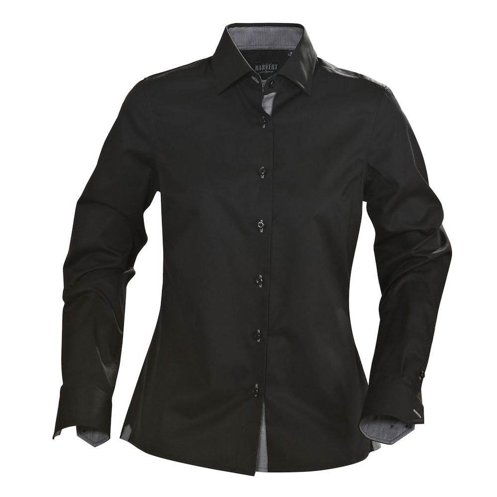 Black - Front - Harvest Womens-Ladies Baltimore Formal Shirt