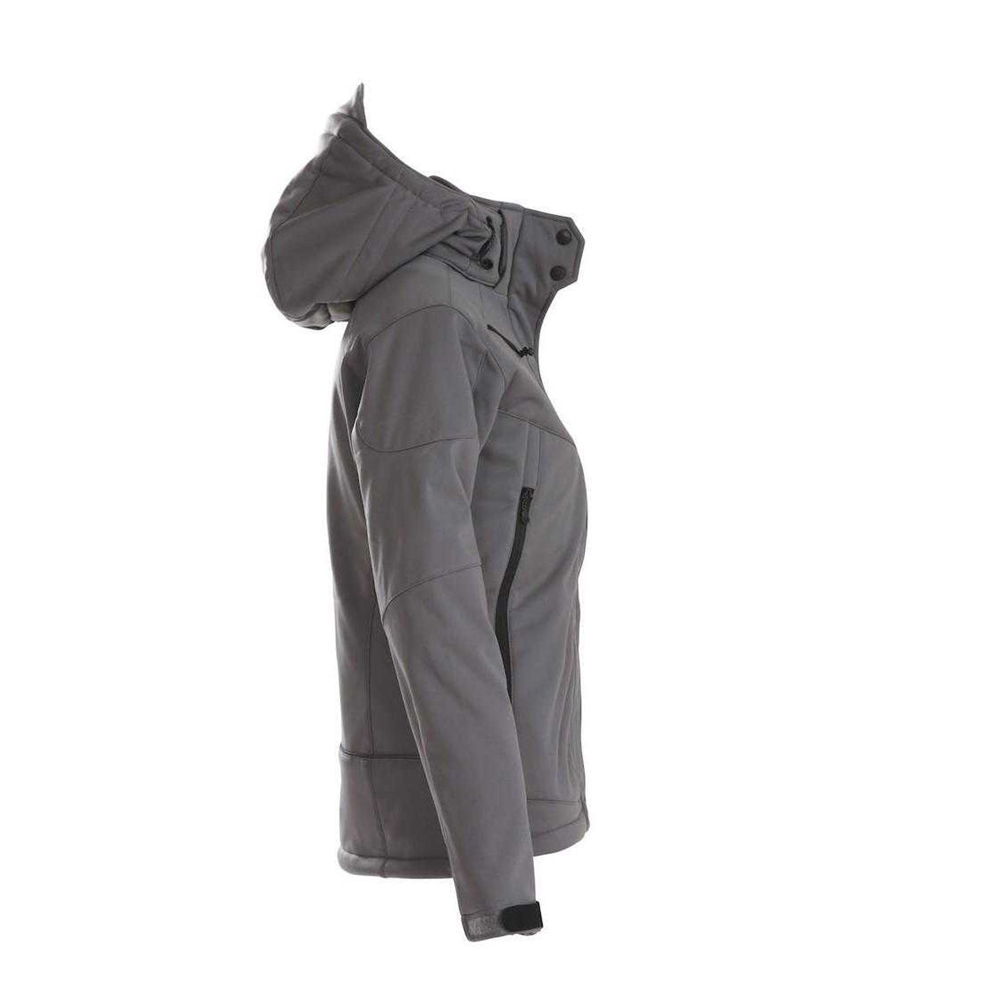 Steel Grey - Side - Printer Womens-Ladies Skeleton Soft Shell Jacket