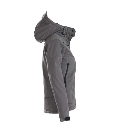 Steel Grey - Side - Printer Womens-Ladies Skeleton Soft Shell Jacket