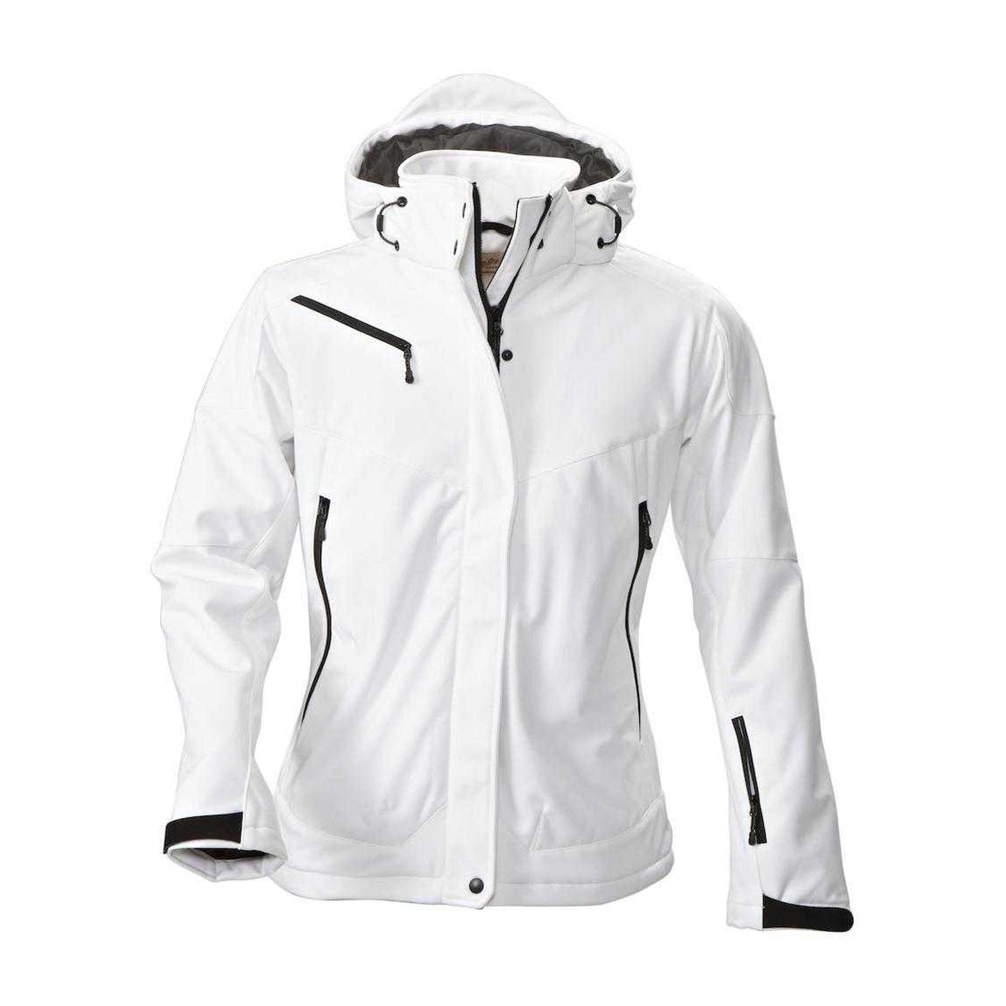 White - Front - Printer Womens-Ladies Skeleton Soft Shell Jacket