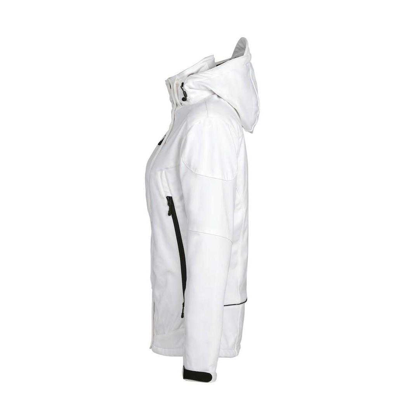 White - Side - Printer Womens-Ladies Skeleton Soft Shell Jacket
