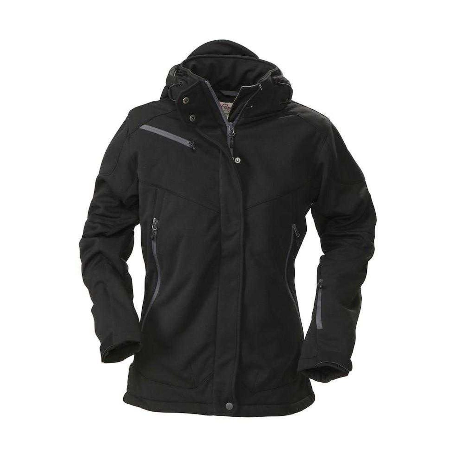 Black - Front - Printer Womens-Ladies Skeleton Soft Shell Jacket