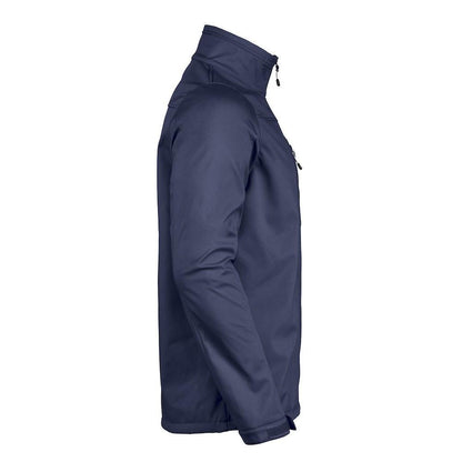 Navy - Side - Printer RED Mens Vert Soft Shell Jacket