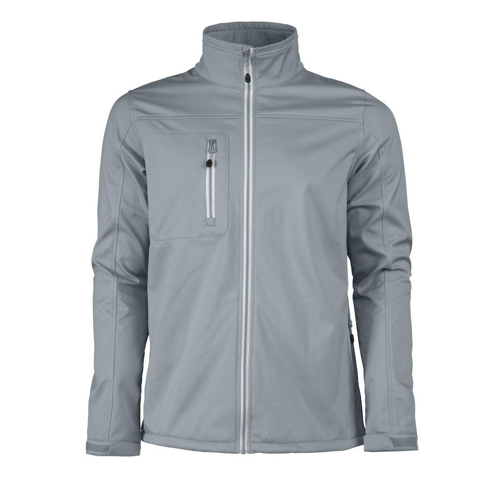 Metal Grey - Front - Printer RED Mens Vert Soft Shell Jacket