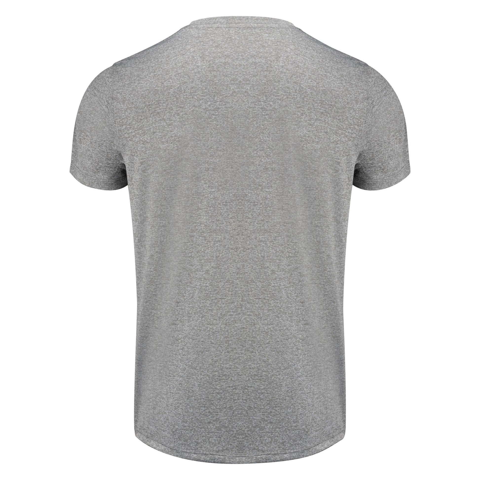 Grey Melange - Side - Printer RED Mens Run Active T-Shirt