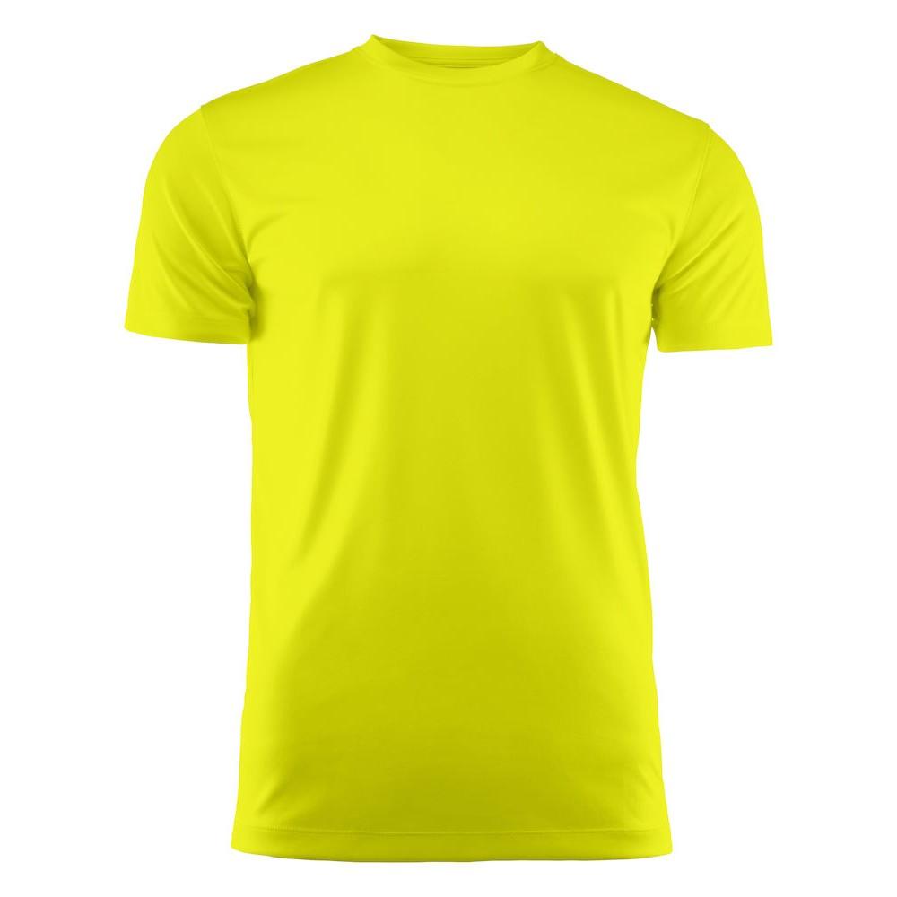 Bright Yellow - Front - Printer RED Mens Run Active T-Shirt