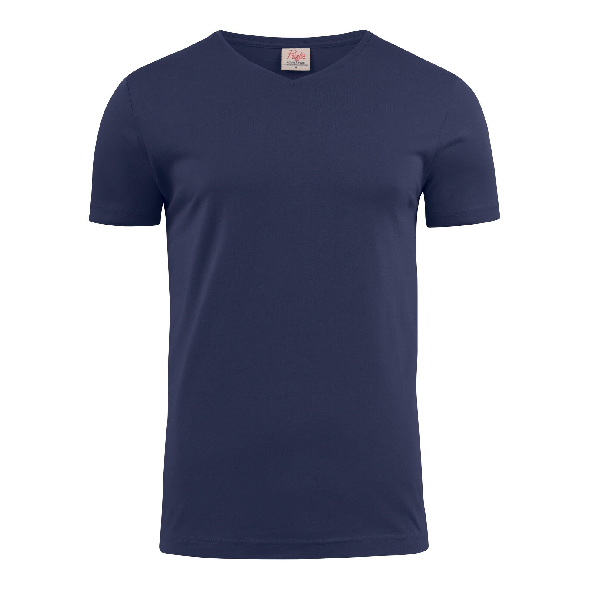 Navy - Back - Printer Mens V Neck T-Shirt