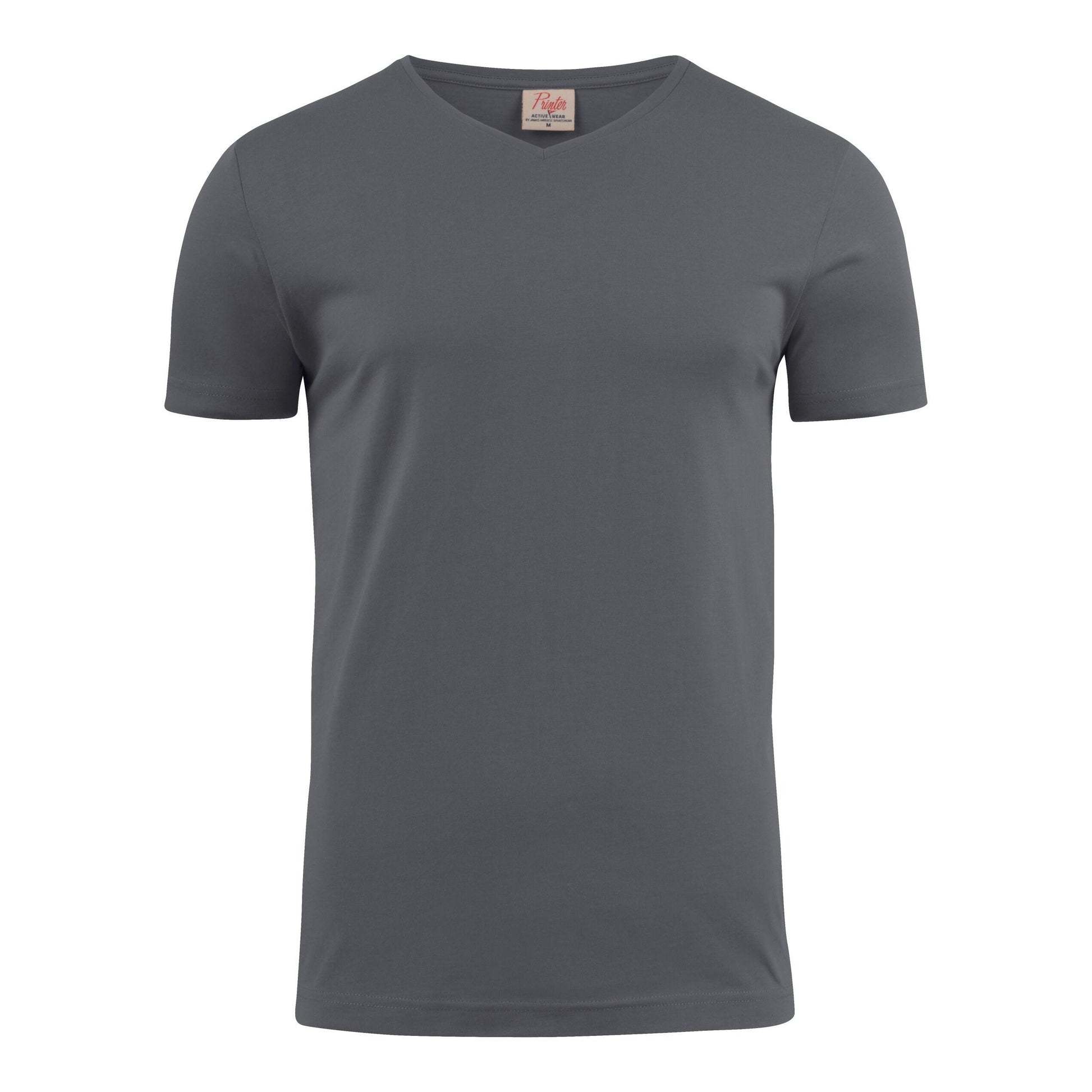 Steel Grey - Back - Printer Mens V Neck T-Shirt
