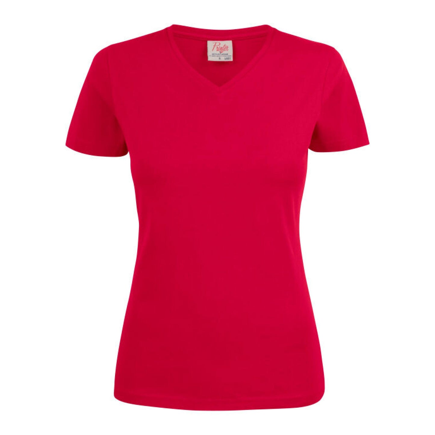 Red - Back - Printer Womens-Ladies V Neck T-Shirt