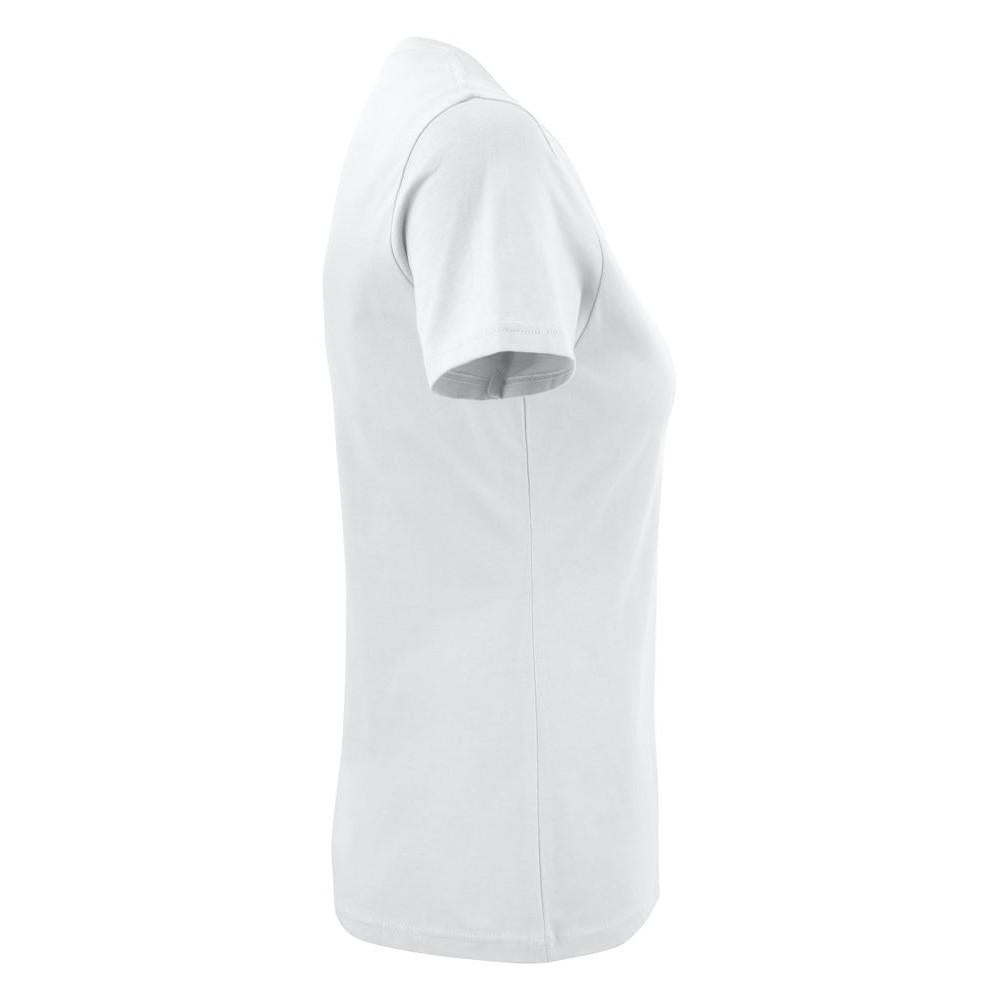 White - Side - Printer Womens-Ladies V Neck T-Shirt