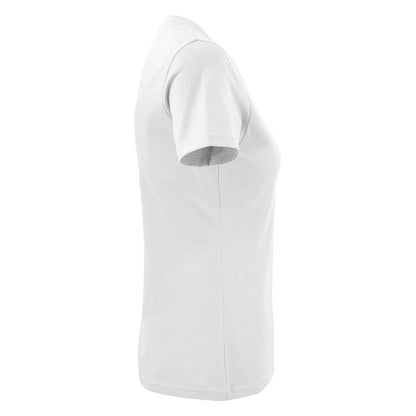 White - Side - Printer Womens-Ladies V Neck T-Shirt