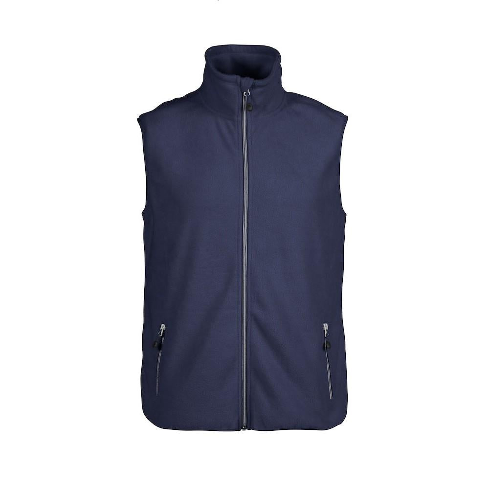 Navy - Front - Printer RED Mens Sideflip Sleeveless Fleece Top