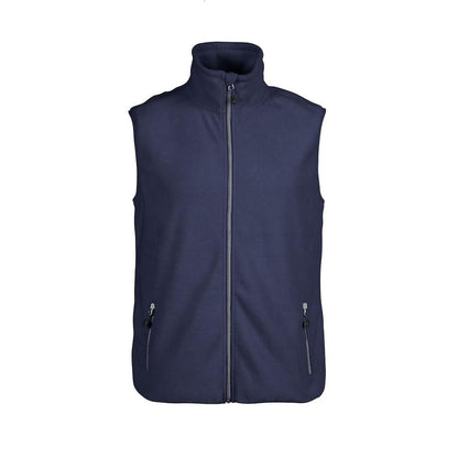Navy - Front - Printer RED Mens Sideflip Sleeveless Fleece Top