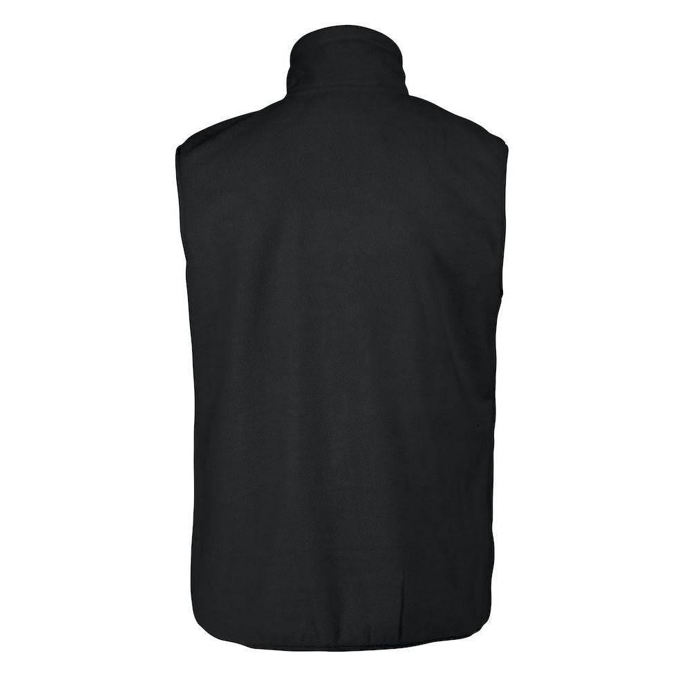 Black - Back - Printer RED Mens Sideflip Sleeveless Fleece Top