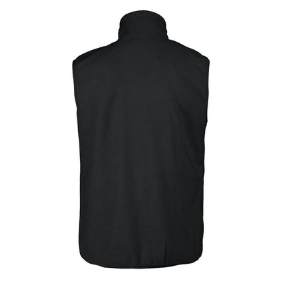 Black - Back - Printer RED Mens Sideflip Sleeveless Fleece Top