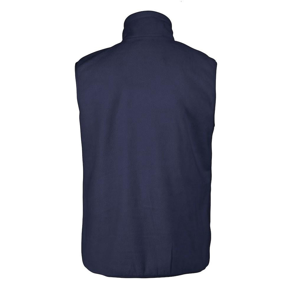 Navy - Back - Printer RED Mens Sideflip Sleeveless Fleece Top
