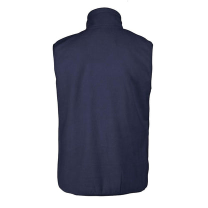 Navy - Back - Printer RED Mens Sideflip Sleeveless Fleece Top