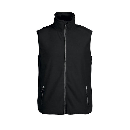 Black - Front - Printer RED Mens Sideflip Sleeveless Fleece Top