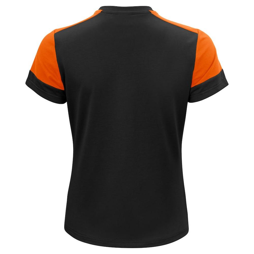 Black-Orange - Back - Printer PRIME Womens-Ladies T-Shirt