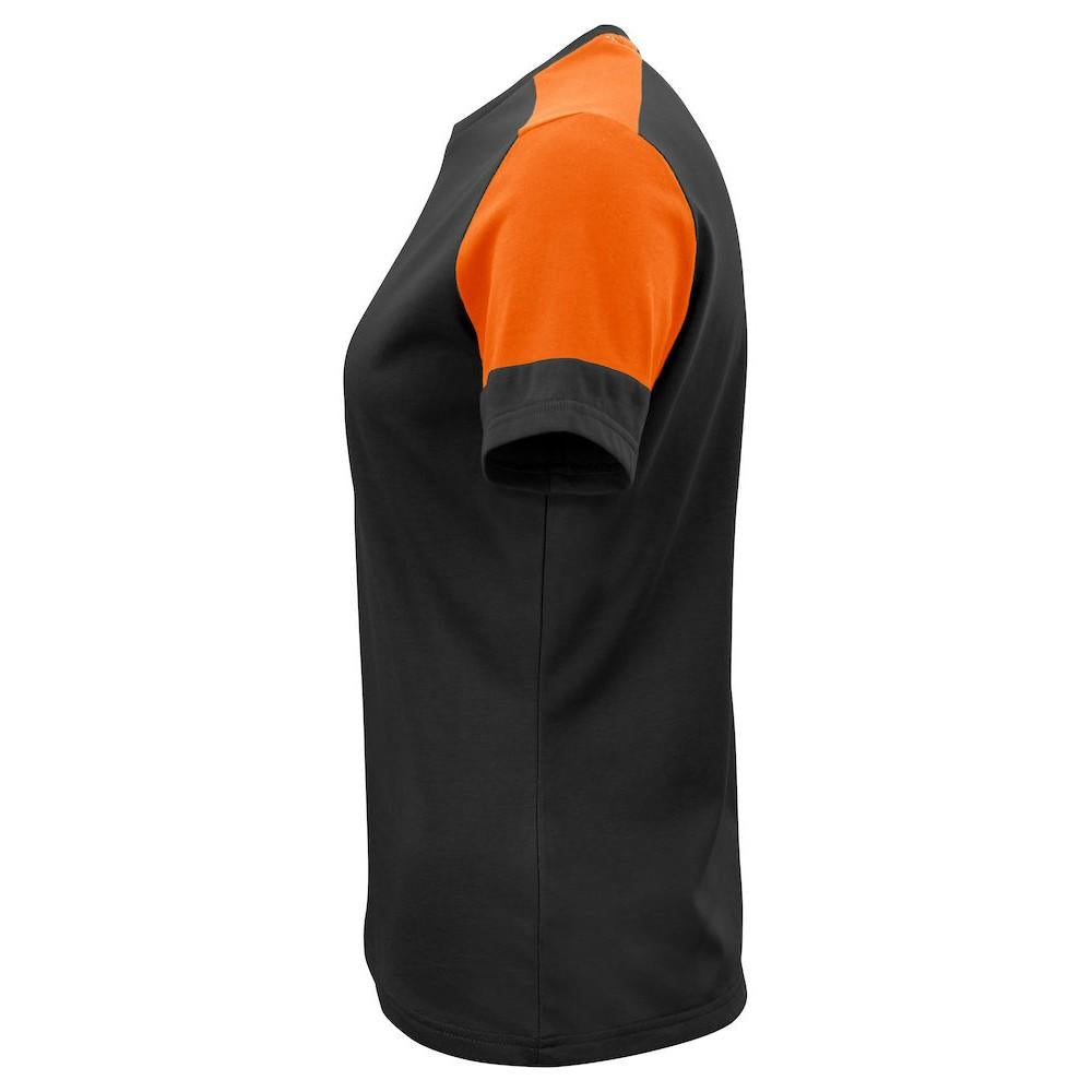 Black-Orange - Side - Printer PRIME Womens-Ladies T-Shirt