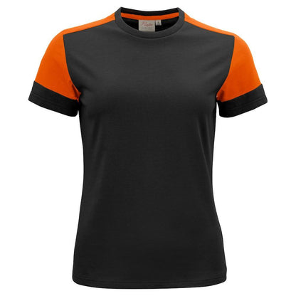 Black-Orange - Front - Printer PRIME Womens-Ladies T-Shirt