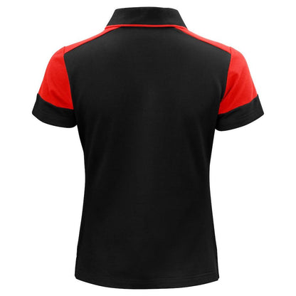 Black-Red - Back - Printer PRIME Womens-Ladies Polo Shirt
