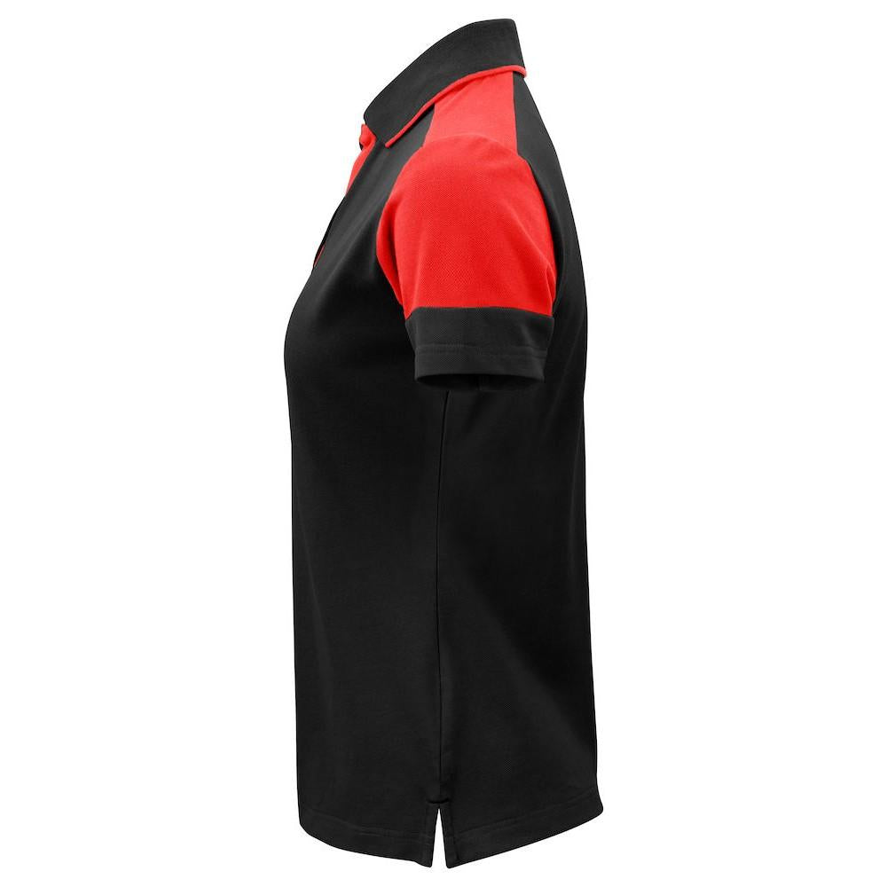 Black-Red - Side - Printer PRIME Womens-Ladies Polo Shirt