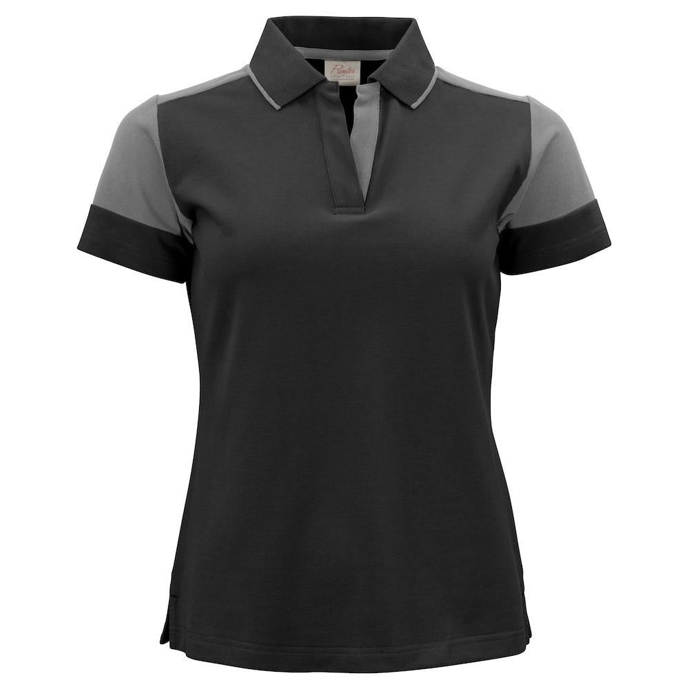Black-Anthracite - Front - Printer PRIME Womens-Ladies Polo Shirt