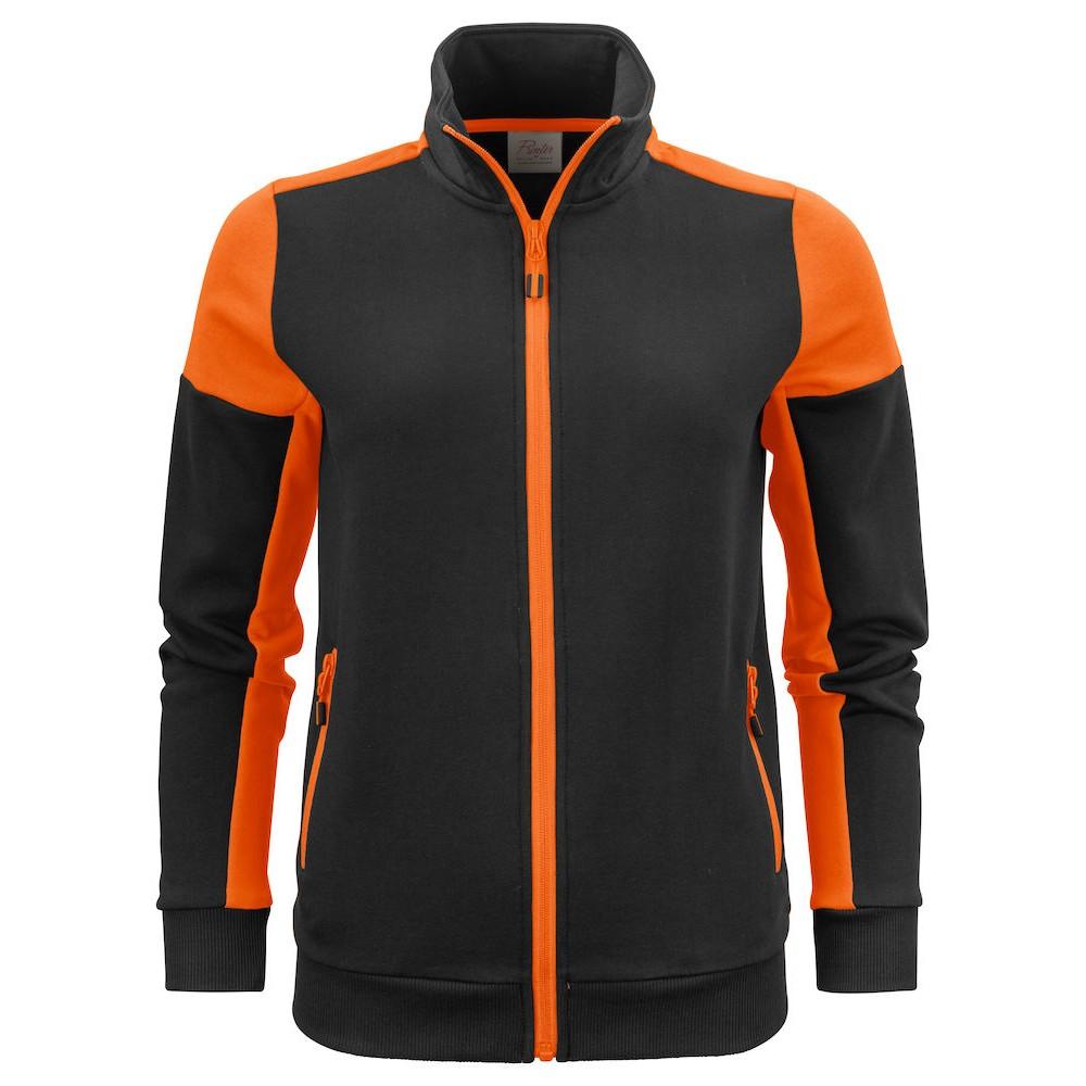 Black-Orange - Front - Printer Womens-Ladies Prime Jacket