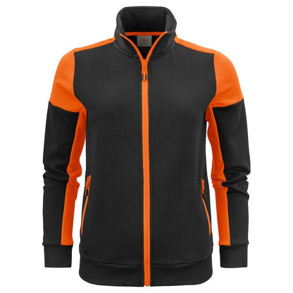 Black-Orange - Front - Printer Womens-Ladies Prime Jacket