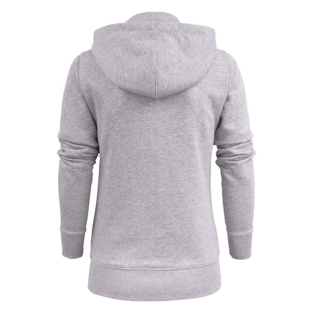 Grey Melange - Back - Printer Womens-Ladies Overhead Melange Full Zip Hoodie