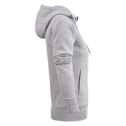 Grey Melange - Side - Printer Womens-Ladies Overhead Melange Full Zip Hoodie