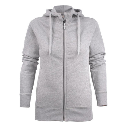 Grey Melange - Front - Printer Womens-Ladies Overhead Melange Full Zip Hoodie