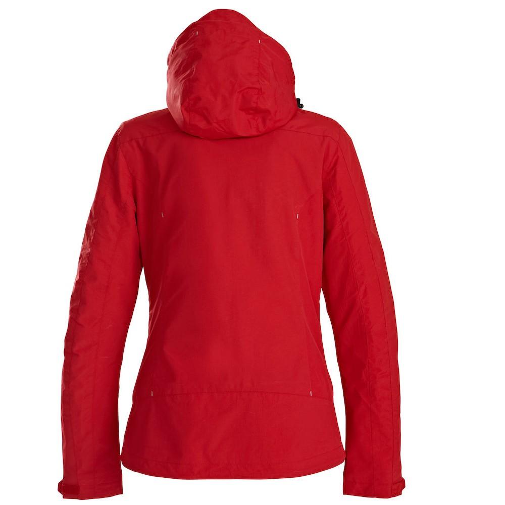 Red - Back - Printer Womens-Ladies Water Repellent Jacket