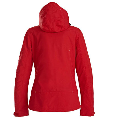 Red - Back - Printer Womens-Ladies Water Repellent Jacket