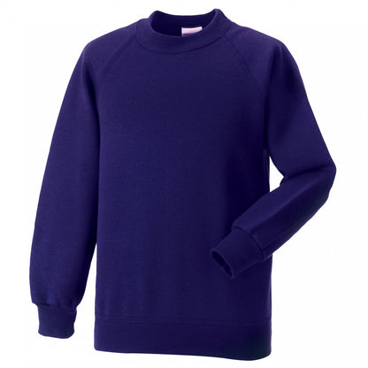 Purple - Front - Jerzees Schoolgear Childrens Raglan Sleeve Sweatshirt