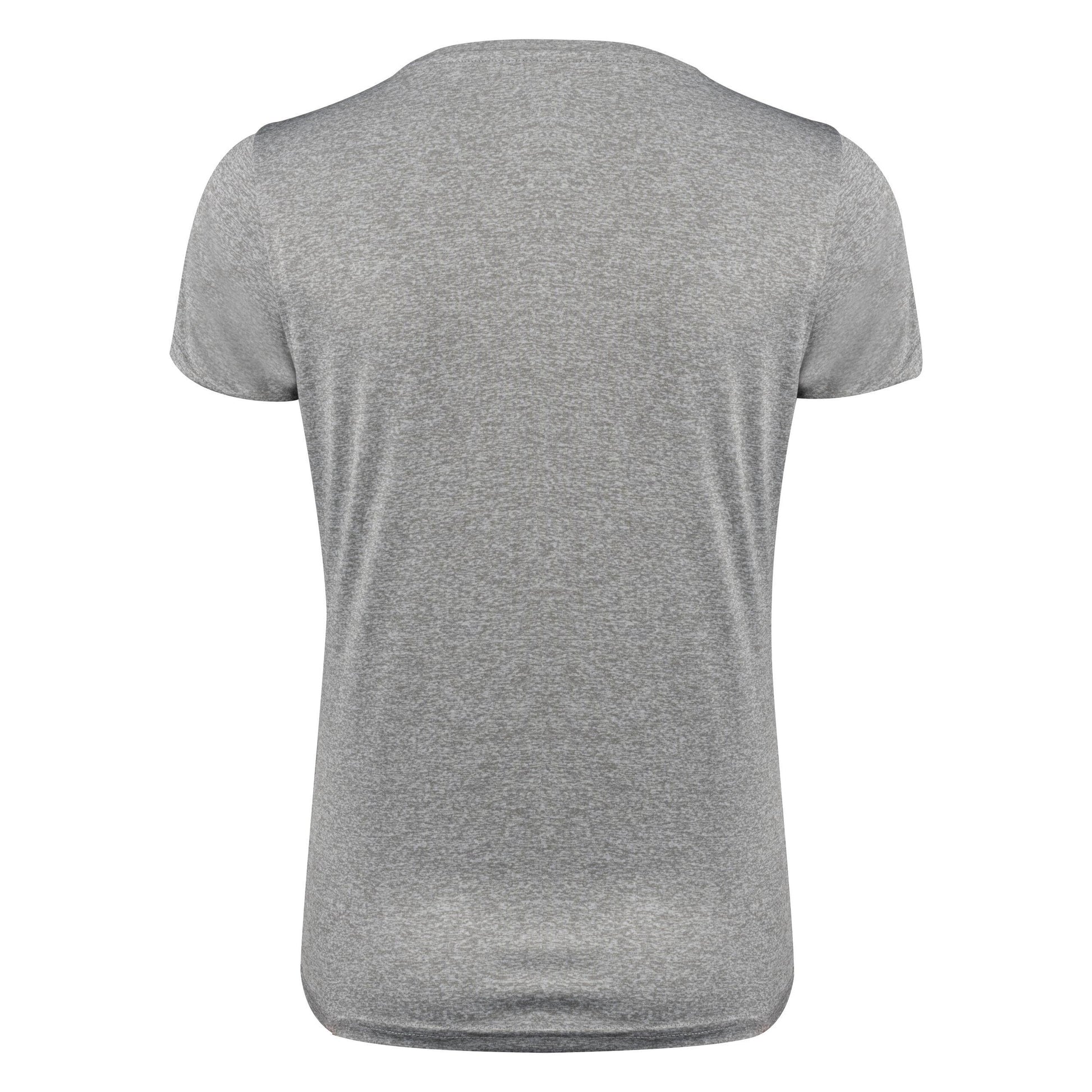 Grey Melange - Side - Printer RED Womens-Ladies Run T-Shirt