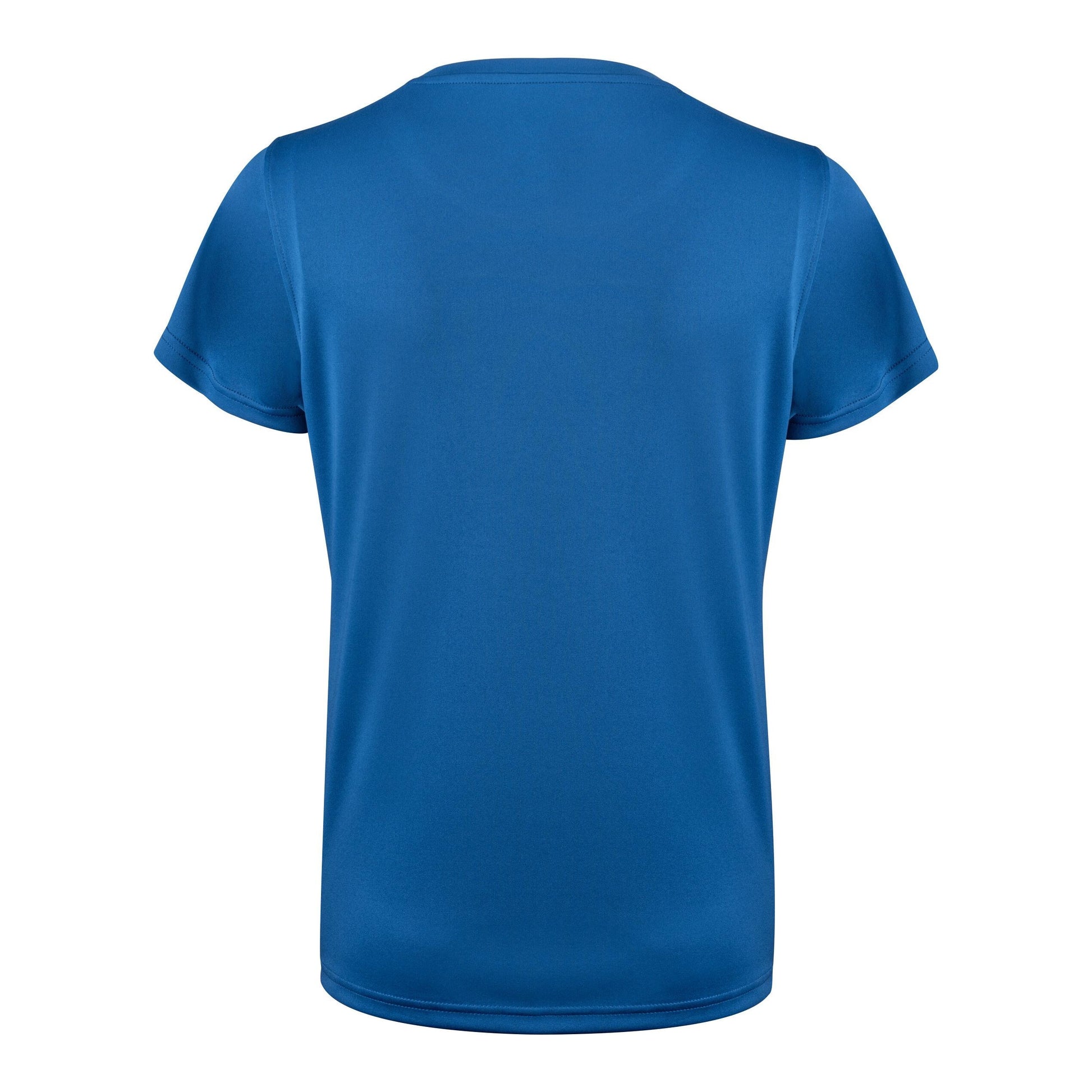 Bright Blue - Side - Printer RED Womens-Ladies Run T-Shirt