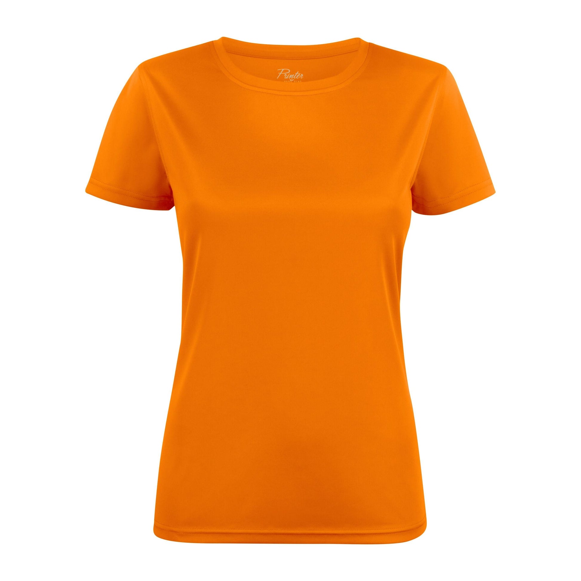 Bright Orange - Back - Printer RED Womens-Ladies Run T-Shirt