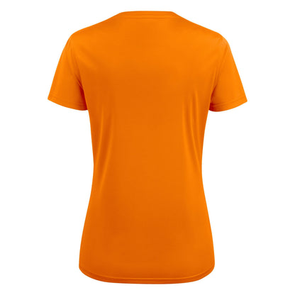 Bright Orange - Side - Printer RED Womens-Ladies Run T-Shirt