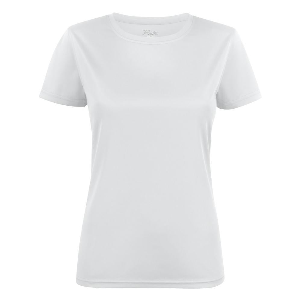 White - Front - Printer RED Womens-Ladies Run T-Shirt
