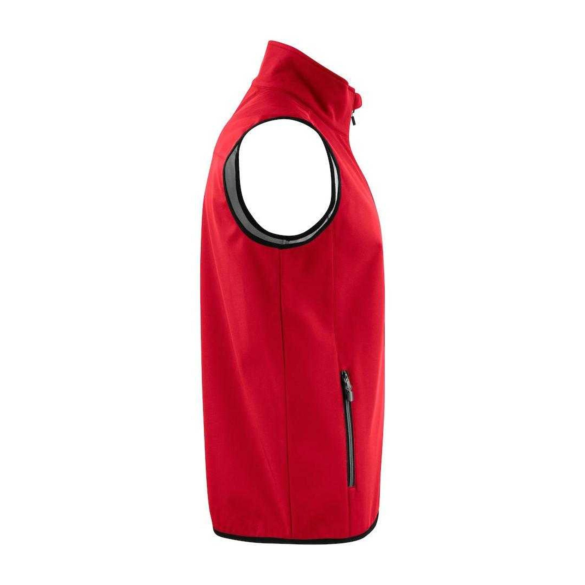 Red - Side - Printer Mens Trial Softshell Body Warmer