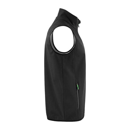 Black - Side - Printer Mens Trial Softshell Body Warmer