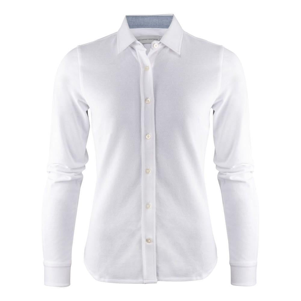 White - Front - James Harvest Womens-Ladies Burlingham Shirt