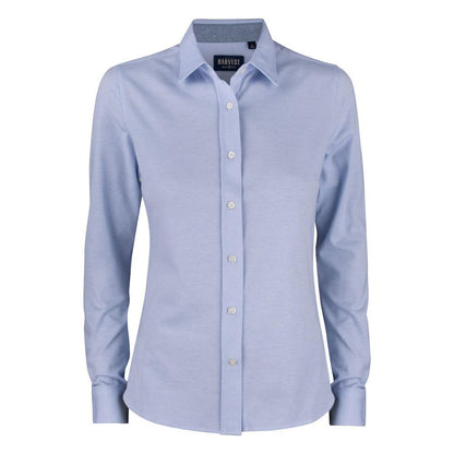 Light Blue - Front - James Harvest Womens-Ladies Burlingham Shirt