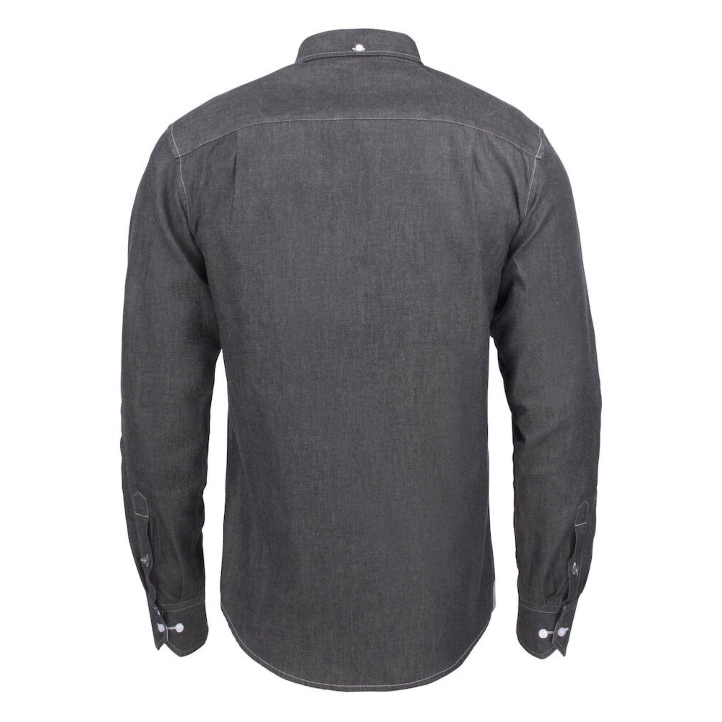 Black Denim - Pack Shot - James Harvest Mens Jupiter Denim Look Shirt
